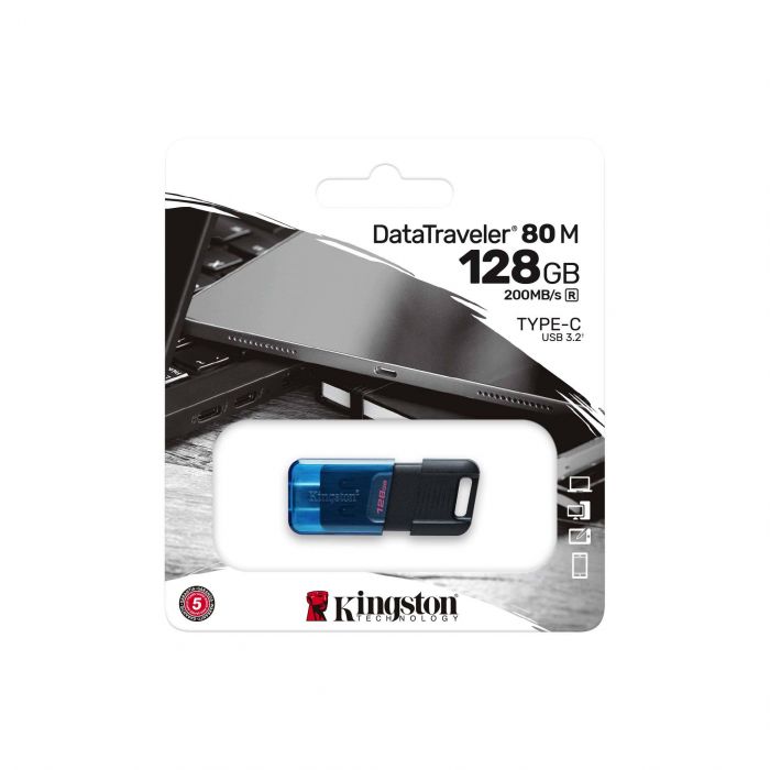 Накопичувач Kingston  128GB USB 3.2 Type-C Gen 1 DT80 M