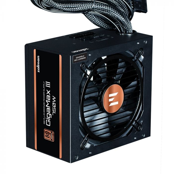 Блок живлення Zalman Gigamax 3  (750W), 88%, 80+ Bronze, 120мм, 1xMB 24pin(20+4), 2xCPU (8pin(4+4)+8pin), 3xMolex, 6xSATA, 4xPCIe 8pin(6+2), 1xPCIe GEN5 16pin, Semi Modular