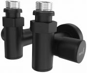 Кран кутовий Mario під тен, чорний матовий