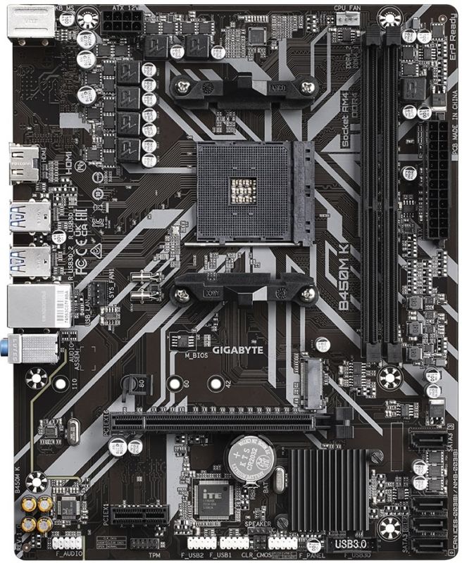 Материнська плата GIGABYTE B450M_K sAM4 b450 2xDDR4 HDMI mATX