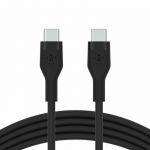 Кабель USB-C > USB-C заряджання/синхронізації Belkin, 3м, 60Вт, Type-C, силіконовий з кліпсою, чорний