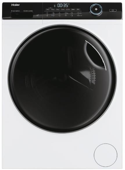 Пральна машина Haier фронтальна, 8кг, 1400, A+++, 50см, дисплей, пара, інвертор, люк чорний, прямий привід, білий