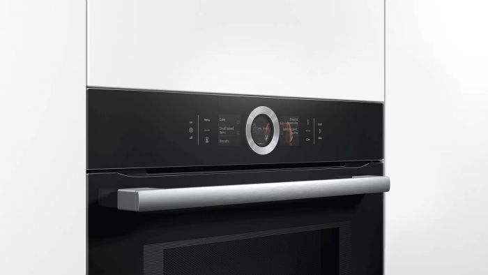 Духова шафа Bosch електрична, 67л, A+, дисплей, конвекція, піроліз, ф-ція мікрохвиль, чорний