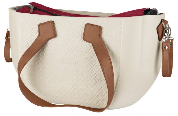 Сумка Nuvita MyMia ручки шкіра, килимок, ремені для коляски, бежево-коричневий