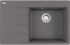 Мийка кухонна Franke Centro, фраграніт, прямокутник, з крилом, 780х500х200мм, чаша - 1, врізна, CNG 611-78 TL , сірий камінь