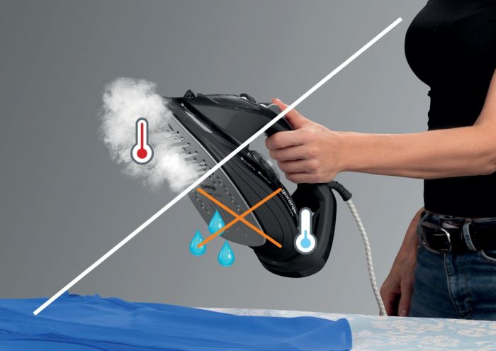 Праска Gorenje, 2600Вт, 350мл, паровий удар 95гр, верт. відпарювання, антинакип, автовідключення, керам. підошва, сіро-чорний