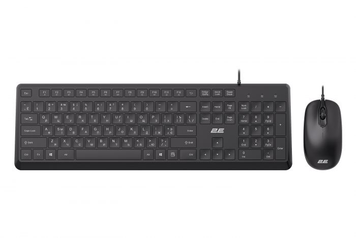 Комплект клавіатура та миша 2E MK405 USB-A, EN/UK/RU, чорний