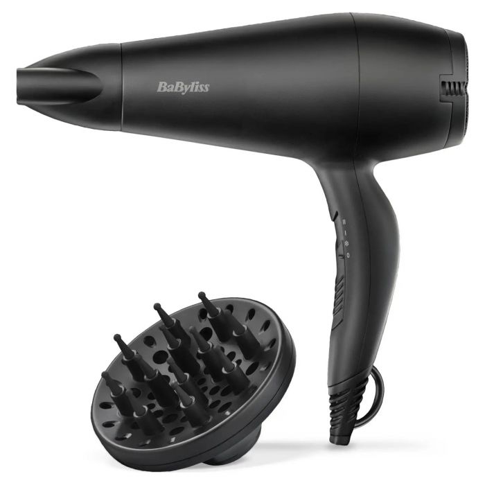Фен Babyliss, 2000Вт, 2 режими, іонізація, хол. обдув, 2 насадки, чорний