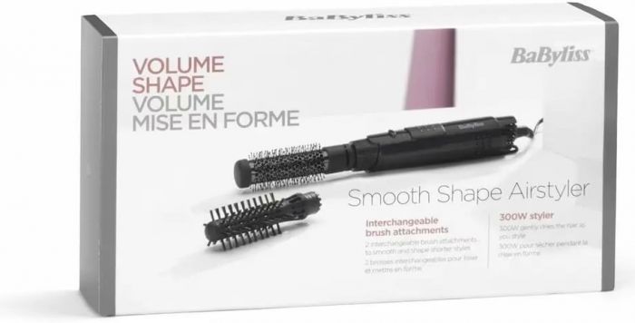 Фен-щітка Babyliss, 300Вт, 2 режими, хол. обдув, 2 насадки, чорний