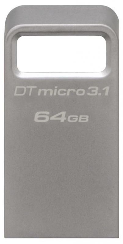 Накопичувач Kingston   64GB USB 3.2 Type-A Gen1 DT Micro R200MB/s Metal