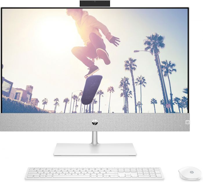 Комп'ютер персональний моноблок HP Pavilion 27" FHD IPS AG, Intel i7-13700T, 32GB, F1TB+2TB, NVD3050-4, WiFi, кл+м, DOS, білий