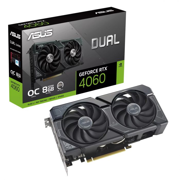 Відеокарта ASUS GeForce RTX 4060 8GB GDDR6 DUAL OC V2 DUAL-RTX4060-O8G-V2 Bulk