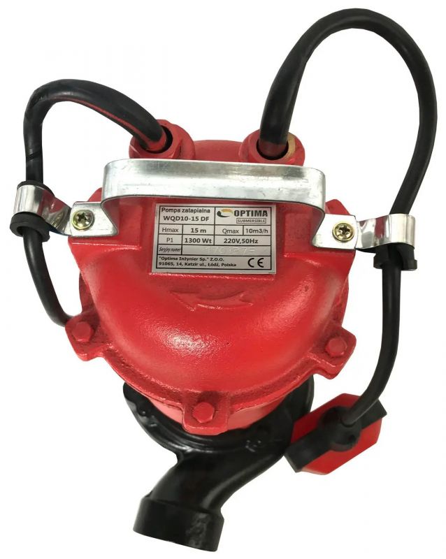 Насос фекальний Optima WQD 10-15DF ріжучий механізм 10Куб•год, висота 15м, глибина 5м, кабель 12м, 1.3кВт, 15.6кг