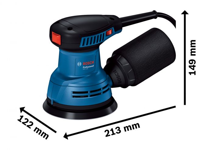 Шліфмашина ексцентрикова Bosch GEX 125-1 AE, 250Вт, 125 мм, 7500-12000 об/хв, 1.4кг