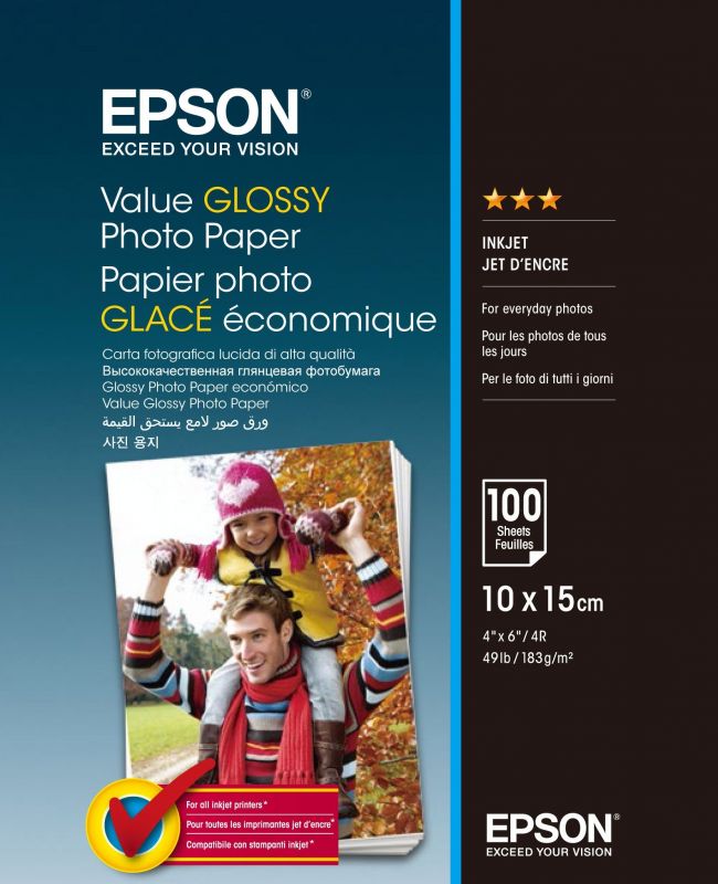 Папір Epson 100mmx150mm Value Glossy Photo Paper 100 арк.