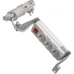 Пристрій розподілу електроживлення MIRSAN 10", 1U, блок 3хShuko, вимикач, вилка Shuko, алюмінієвий корпус, кабель 1.5 м