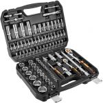 Набір інструментів Neo Tools, Набір торцевих головок, 86шт, 1/2", 1/4", CrV, кейс
