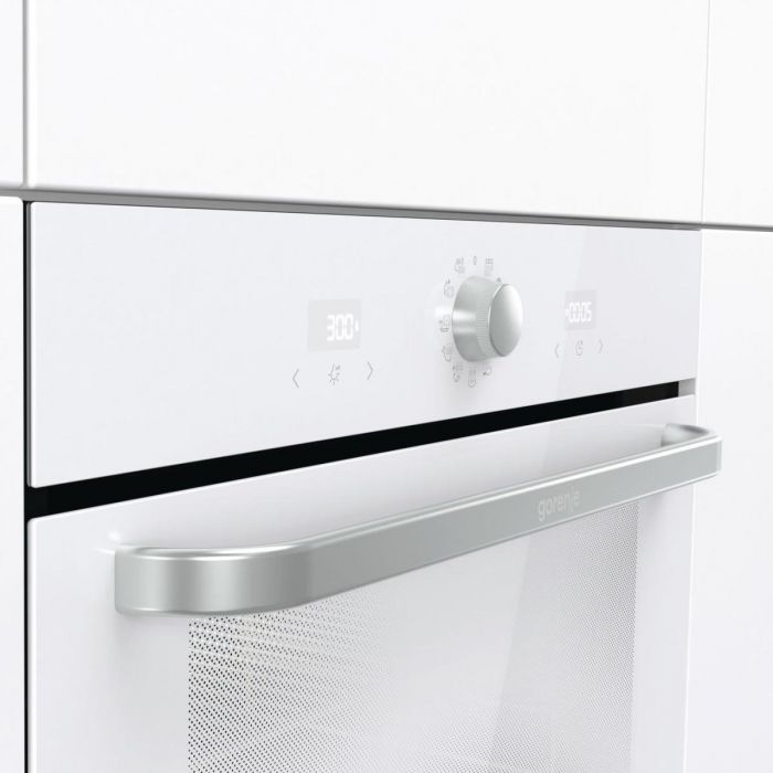 Духова шафа Gorenje електрична, 77л, A, пара, дисплей, макс.темпер.-300,  білий