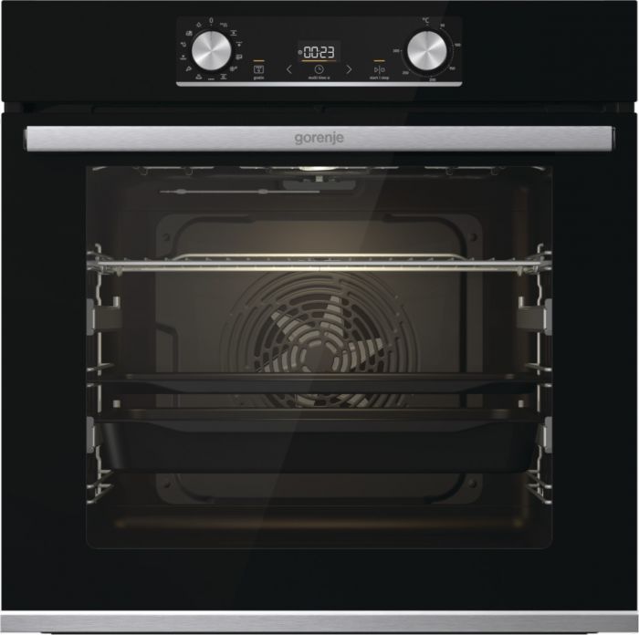 Духова шафа Gorenje електрична, 77л, A+, дисплей, IconLed, пара, макс.темпер.-300, чорний