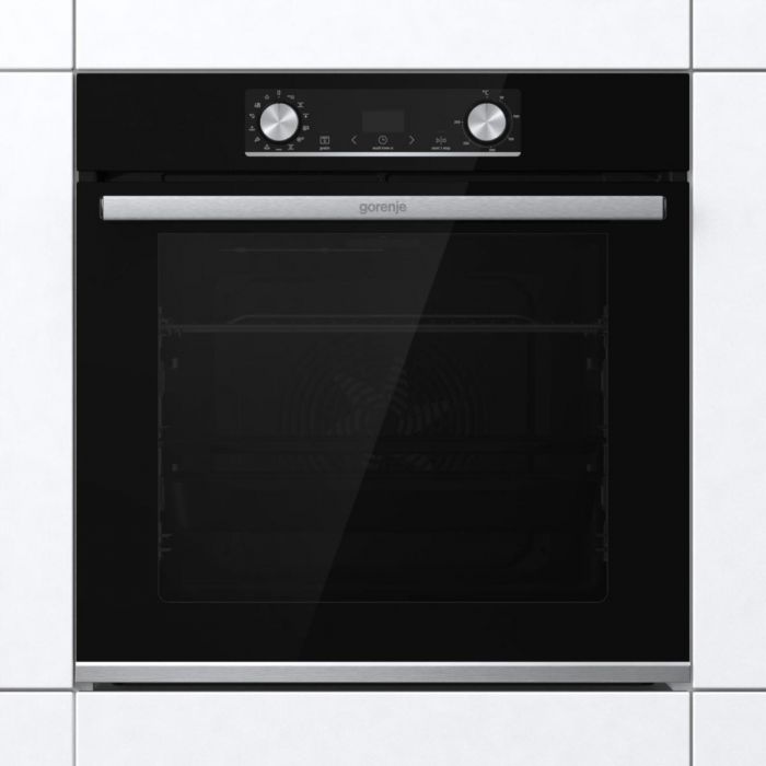 Духова шафа Gorenje електрична, 77л, A+, дисплей, IconLed, пара, макс.темпер.-300, чорний
