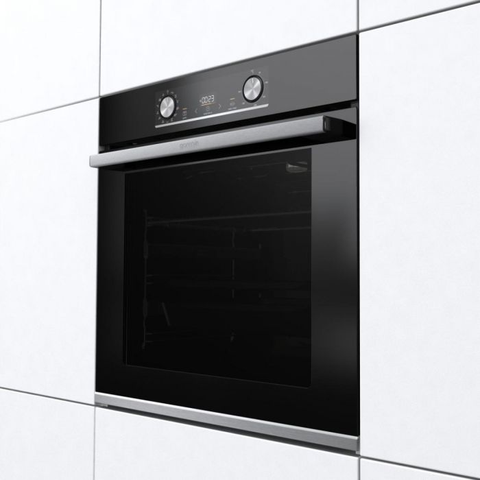 Духова шафа Gorenje електрична, 77л, A+, дисплей, IconLed, пара, макс.темпер.-300, чорний