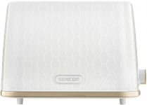 Тостер Sencor 930Вт, підігрів, розморожування, пластик, біло-золотий