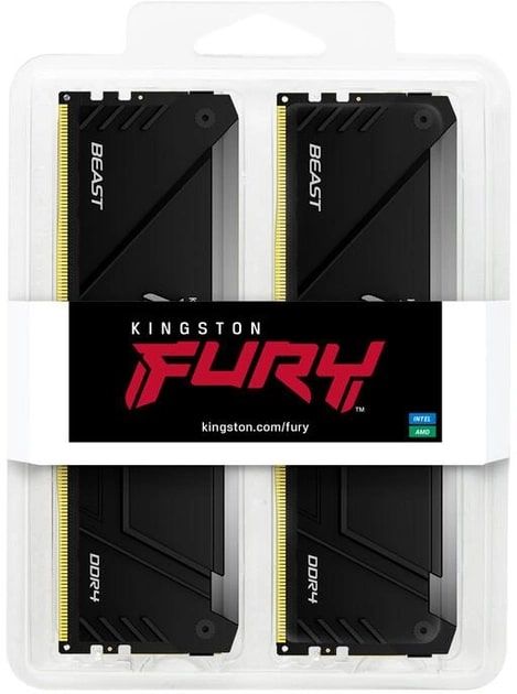 Пам'ять ПК Kingston DDR4 32GB KIT (16GBx2) 3600 FURY Beast RGB