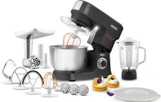 Кухонна машина Sencor 1000Вт, чаша-метал, корпус-пластик, насадок-15, чорний