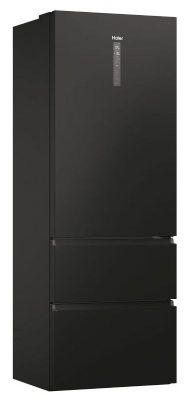 Холодильник Haier багатодверний, 200.6x70х67.5, холод.відд.-343л, мороз.відд.-140л, 3дв., А++, NF, інв., дисплей, зона нульова, чорний