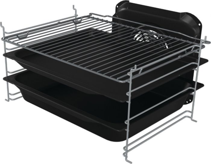 Плита Gorenje комбінована, 70л, 50x60см, дисплей, IconLed, емальовані, сірий