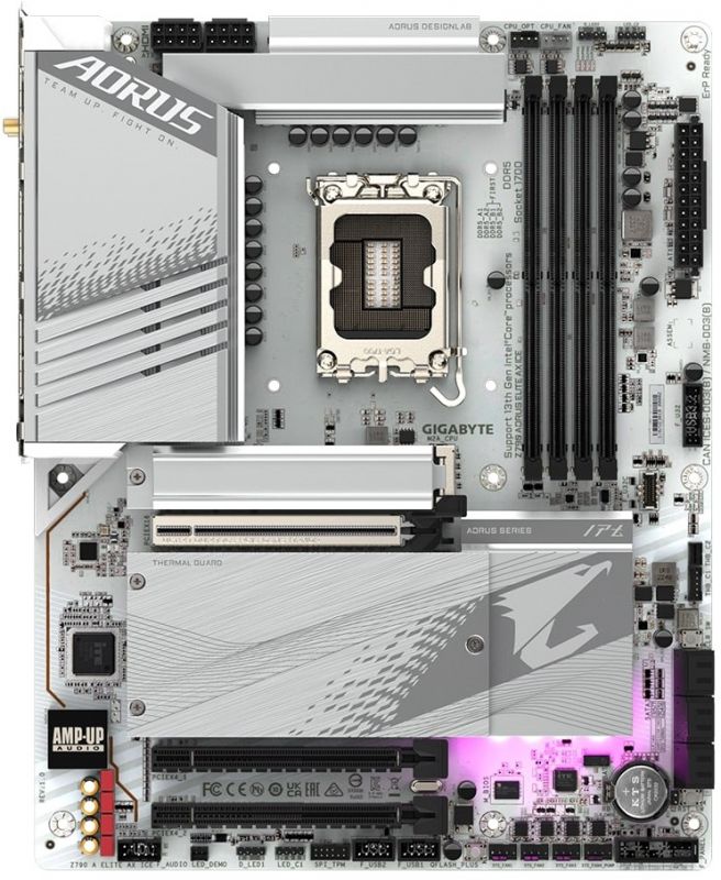 Материнська плата GIGABYTE Z790 A ELITE AX ICE s1700 Z790 4xDDR5 M.2 HDMI DP Wi-Fi BT ATX