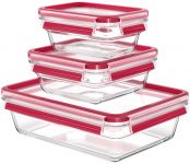 Набір контейнерів Tefal Master Seal, 3шт, жаростійке скло, прозорий