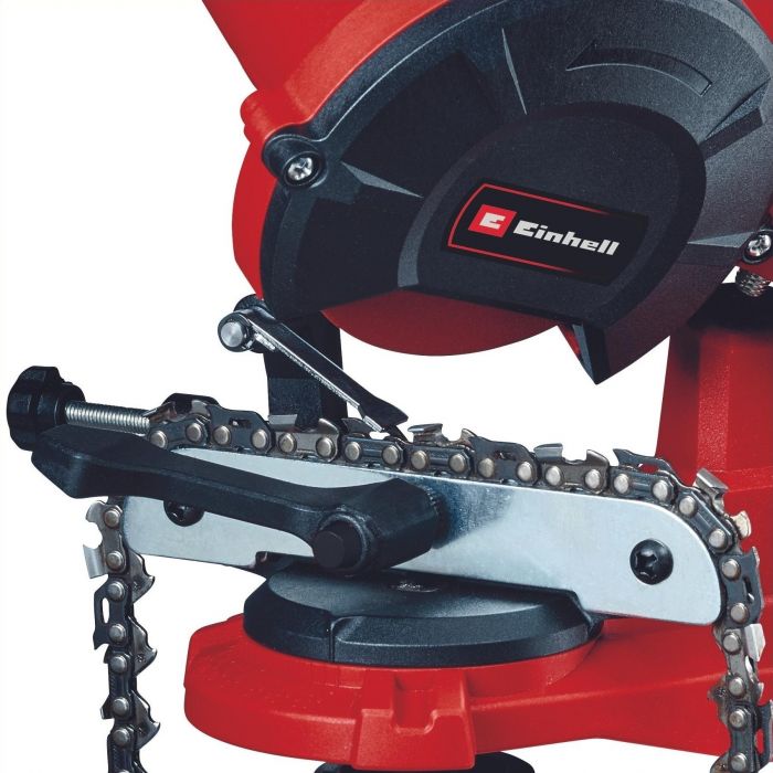 Верстат для заточування ланцюгів Einhell GC-CS 85 E Set, 85Вт, розмір диска 108мм, 5800об/хв, додатковий диск для заточування, 1.89кг