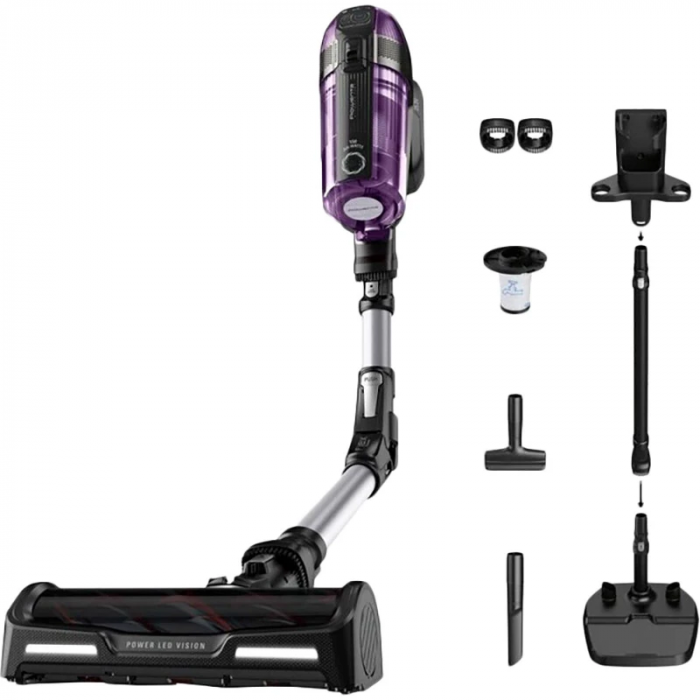 Пилосос Rowenta безпровідний X-Force Flex 12.60 Allergy Care, 320Вт, конт пил -0.9л, автон. робота до 45хв, вага-2.5кг, НЕРА, чорно-фіолетовий