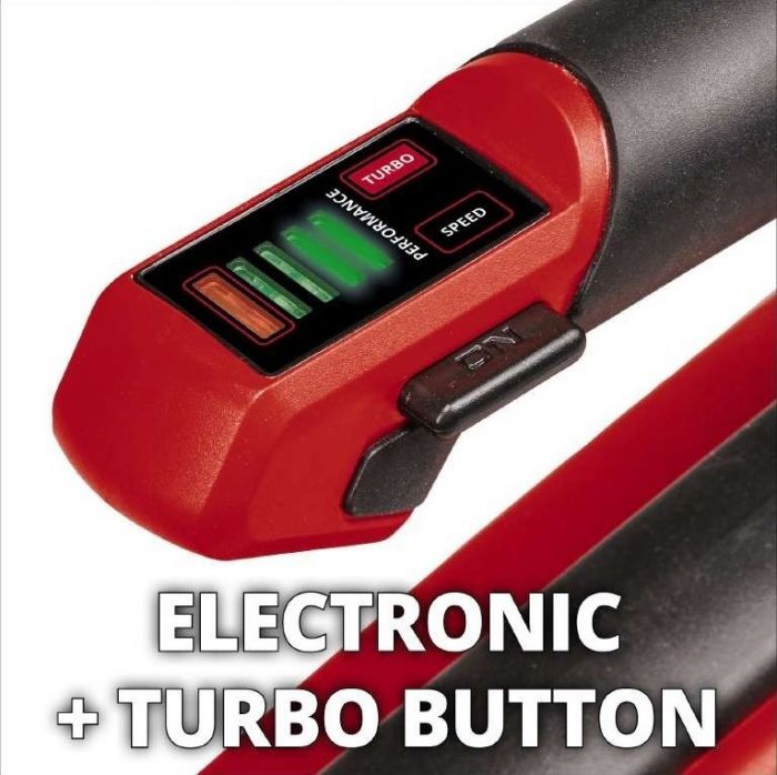 Повітродув акумуляторний Einhell GP-LB 18/200 Li GK - Solo, 18В, 200км/г, 630м3/г, набір подовжувальний, 2.2кг, без АКБ і ЗП