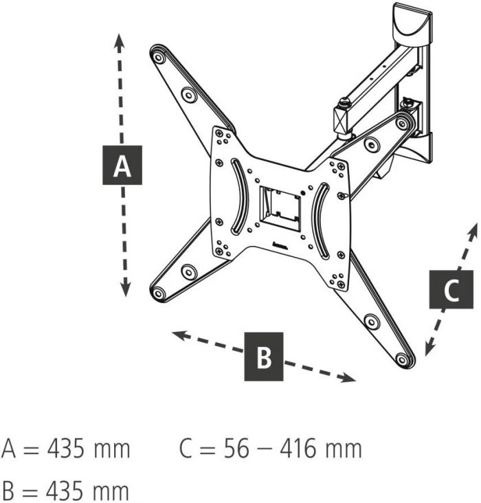 Кріплення ТВ поворотне Hama TV-WB, AR-2, 32-65", чорний