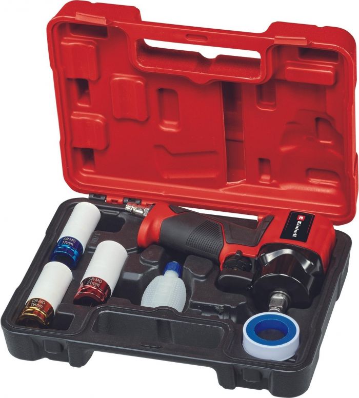 Гайкокрут пневматичний Einhell TC-PW 610 Compact, 610Нм, 6.3бар, 142л/хв, М14, 3 головки, кейс, 1.14кг