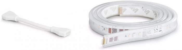 Стрічка світлодіодна розумна Philips Hue Plus, 0.5W(20Вт), 2000K-6500K, RGB, ZigBee, димування, подовжувач, 1м
