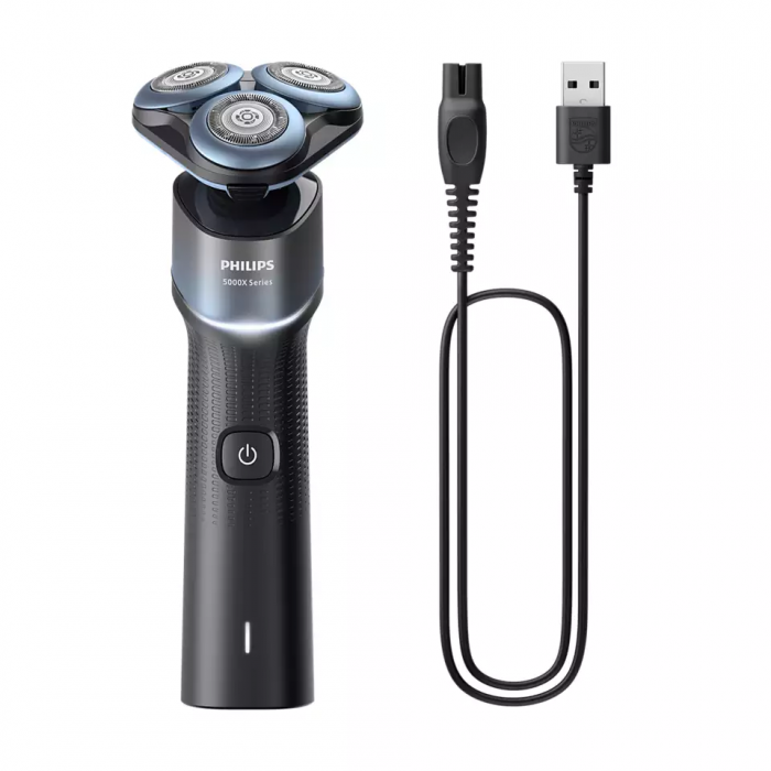 Бритва електр. Philips роторна Series 5000X, 4.5Вт,  бритв.головок-3, Li-Ion, сух.+волог., чорно-синій