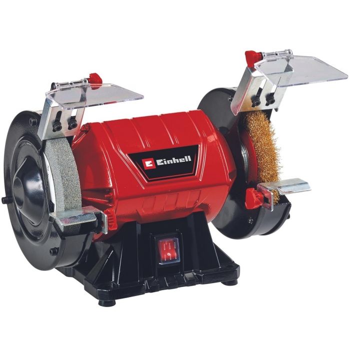 Точильно-шліфувальний верстат Einhell TC-BG 150 B, 350Вт, 2980об/хв, диск і щітка для зачищення, 7.9кг