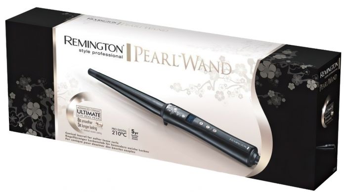 Плойка Remington Pearl Tong, >300Вт, D-32mm, 130-210С, дисплей, кераміка, чорний