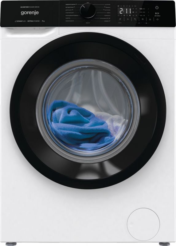 Пральна машина Gorenje фронтальна, 7кг, 1400, A+++, 47см, дисплей, пар, інвертор, білий