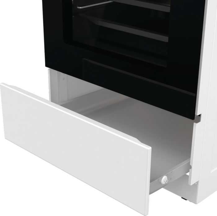 Плита Gorenje комбінована, 70л, 50x60см, дисплей, IconLed, емальовані, білий