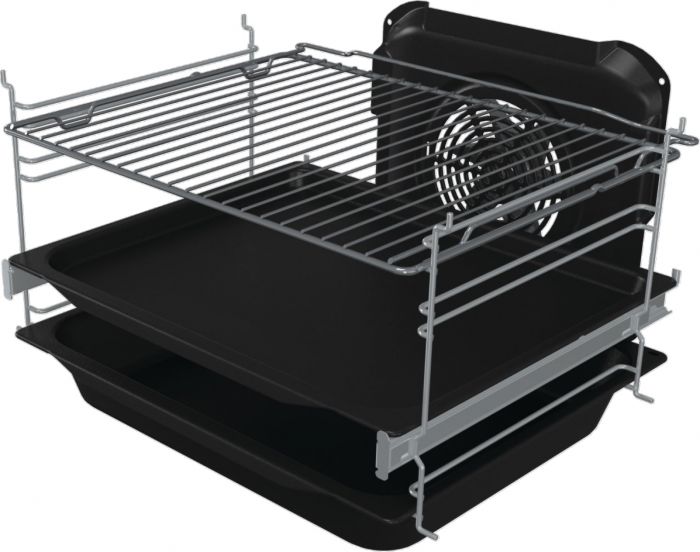 Плита Gorenje комбінована, 70л, 50x60см, дисплей, IconLed, емальовані, білий