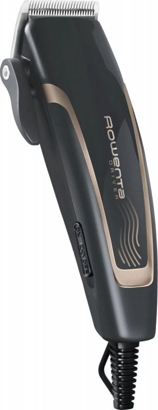 Машинка для стрижки Rowenta Driver, від мережі, роторний мотор, насадок-3, нерж.сталь., чорний