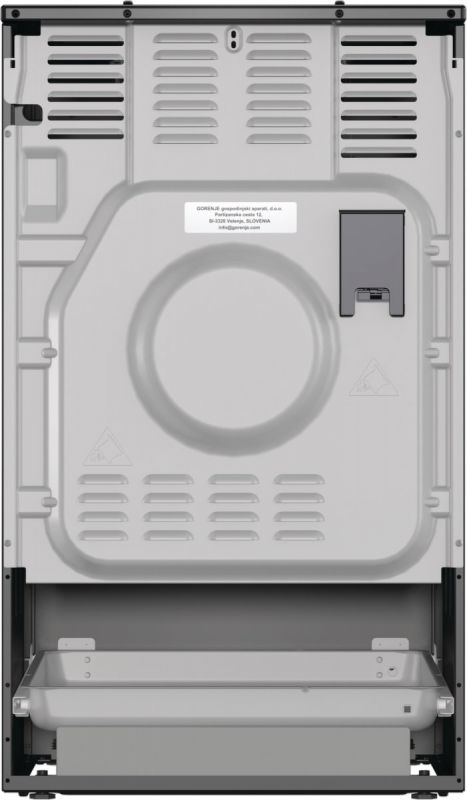 Плита Gorenje комбінована, 62л, 50x60см, дисплей, програматор, приготування на пару, емальовані реш, чорний