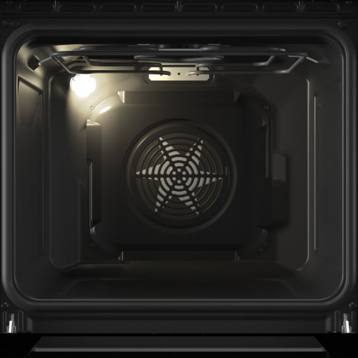Плита Gorenje комбінована, 62л, 50x60см, дисплей, програматор, приготування на пару, емальовані реш, чорний