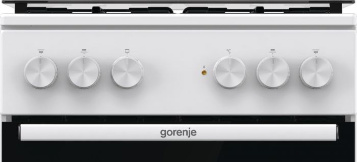 Плита Gorenje комбінована, 62л, 50x60см, газ-контроль, емальовані, білий