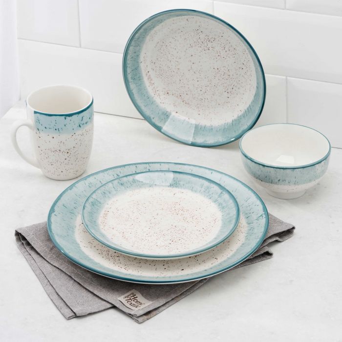 Тарілка десертна Ardesto Siena, 19см, порцеляна, біло-блакитний