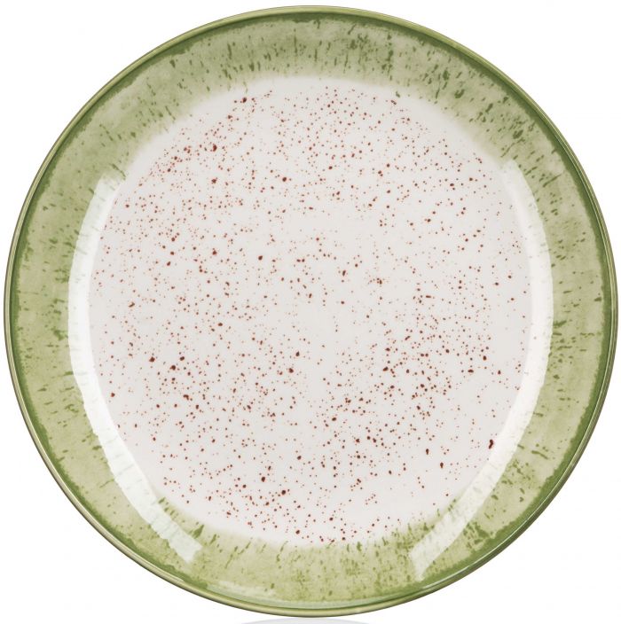 Тарілка обідня Ardesto Siena, 27см, порцеляна, біло-зелений